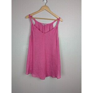 Calypso St Barths Pink Linen Sleeveless Tunic Top Large